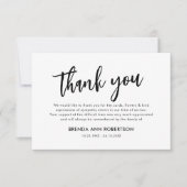 Eenvoudige begrafenis Dank u sympathie Bedankkaart (Voorkant)