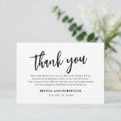 Eenvoudige begrafenis Dank u sympathie Bedankkaart (Staand voorkant)