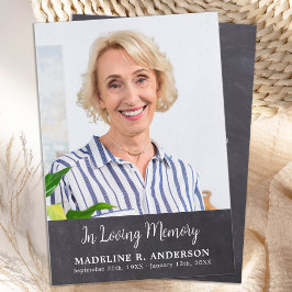 Eenvoudige begrafenis foto Modern gedenkteken symp Bedankkaart