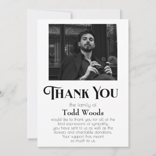 Eenvoudige begrafenis foto sympathie dank u kaart (Voorkant)