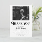 Eenvoudige begrafenis foto sympathie dank u kaart (Staand voorkant)