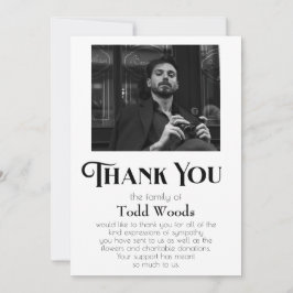 Eenvoudige begrafenis foto sympathie dank u kaart