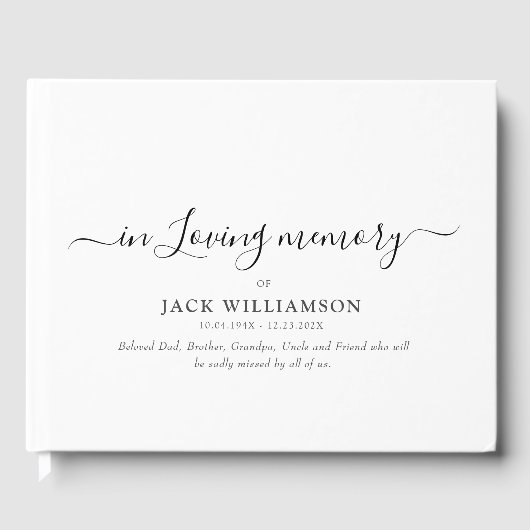 eenvoudige begrafenis gastenboek (Voorkant)