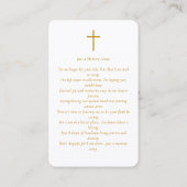 Eenvoudige begrafenis gedenkfoto gebed Kaart Visitekaartje (Achterkant)