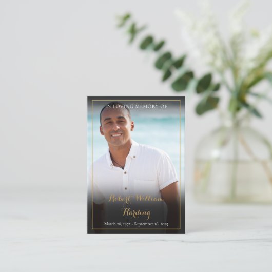Eenvoudige begrafenis gedenkfoto gebed Kaarten Visitekaartje (Staand voorkant)