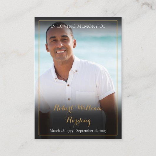 Eenvoudige begrafenis gedenkfoto gebed Kaarten Visitekaartje (Voorkant)