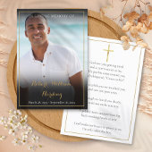 Eenvoudige begrafenis gedenkfoto gebed Kaarten Visitekaartje