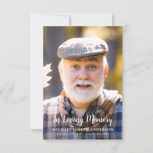 Eenvoudige begrafenis gedenkfoto sympathie gebed K (Voorkant)