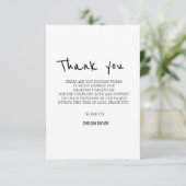 Eenvoudige begrafenis handschrift sympathie bedankkaart (Staand voorkant)