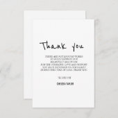 Eenvoudige begrafenis handschrift sympathie bedankkaart (Voorkant / Achterkant)