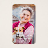 Eenvoudige begrafenis Modern Photo Memorial Prayer Visitekaartje (Voorkant)