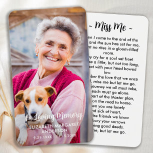 Eenvoudige begrafenis Modern Photo Memorial Prayer Visitekaartje