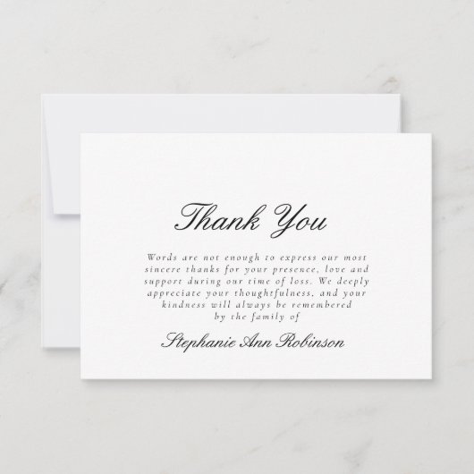 Eenvoudige begrafenis sympathie Dank u opmerking Bedankkaart (Voorkant)