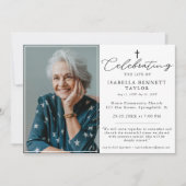 Eenvoudige begrafenis viering religieus kruis foto kaart (Voorkant)