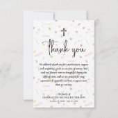 Eenvoudige begrafenisfoto bedankkaart (Achterkant)