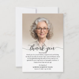 Eenvoudige begrafenisfoto bedankkaart