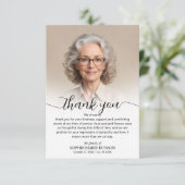 Eenvoudige begrafenisfoto bedankkaart (Staand voorkant)