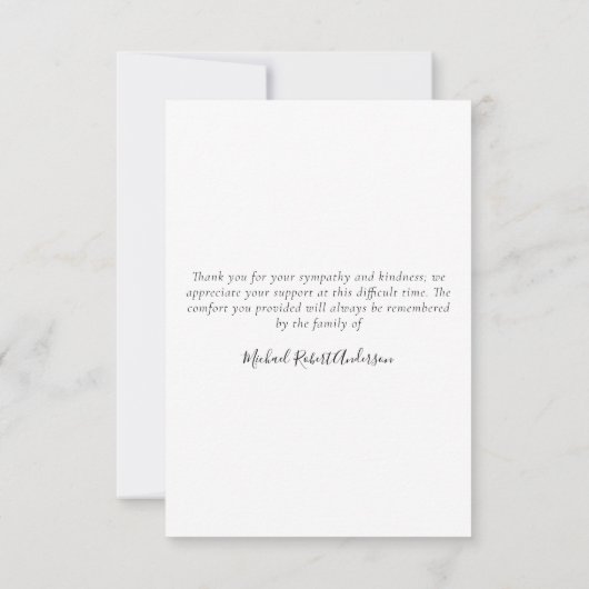 Eenvoudige begrafenisfoto Hartelijk dank | Sympath Bedankkaart (Achterkant)