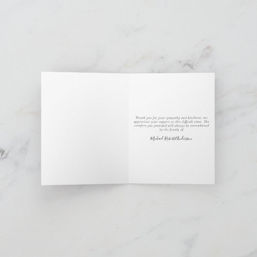 Eenvoudige begrafenisfoto Hartelijk dank | Sympath Bedankkaart (Binnen)