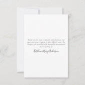 Eenvoudige begrafenisfoto Hartelijk dank | Sympath Notitiekaartje (Achterkant)