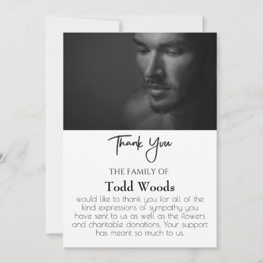 Eenvoudige begrafenisfoto Hartelijk dank, sympathi Kaart (Voorkant)