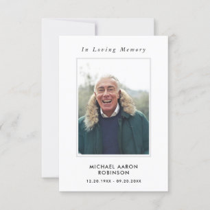 Eenvoudige begrafenisfoto Memorial Modern Prayer K Kaart