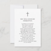 Eenvoudige begrafenisfoto Memorial Prayer Kaart (Achterkant)