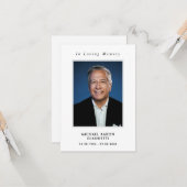 Eenvoudige begrafenisfoto Memorial Prayer Kaart (Voorkant / Achterkant in situ)