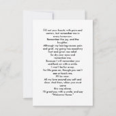 Eenvoudige begrafenisfoto Memorial Prayer Kaart (Achterkant)