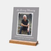 Eenvoudige begrafenisfoto Sympathy Memorial Acryl Bord (Hoek)