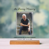 Eenvoudige begrafenisfoto Sympathy Memorial Acryl Bord (Neutraal)