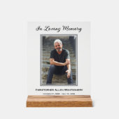 Eenvoudige begrafenisfoto Sympathy Memorial Acryl Bord (Voorkant)
