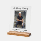 Eenvoudige begrafenisfoto Sympathy Memorial Acryl Bord (Hoek)