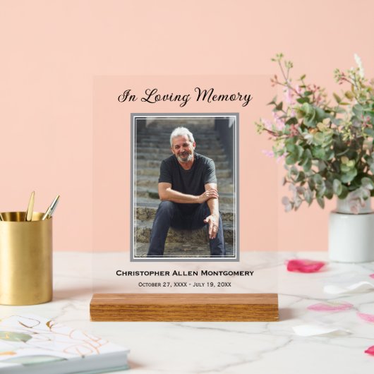 Eenvoudige begrafenisfoto Sympathy Memorial Acryl Bord (Huwelijk)