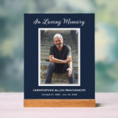 Eenvoudige begrafenisfoto Sympathy Memorial Acryl Bord (Neutraal)