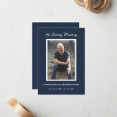 Eenvoudige begrafenisfoto Sympathy Memorial Notitiekaartje (Voorkant / Achterkant in situ)