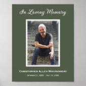 Eenvoudige begrafenisfoto Sympathy Memorial Poster (Voorkant)