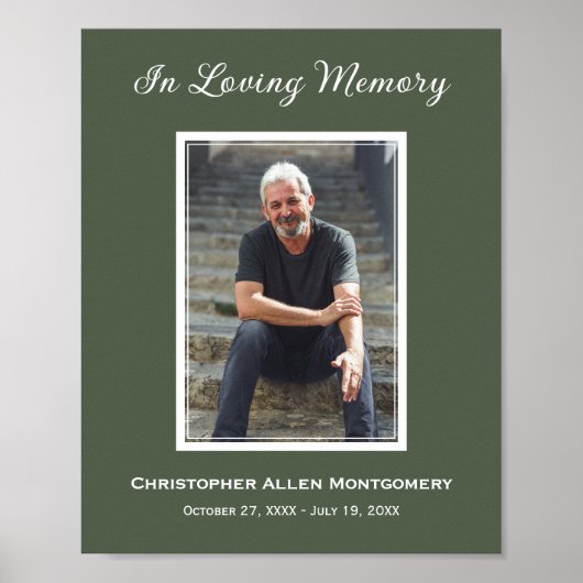 Eenvoudige begrafenisfoto Sympathy Memorial Poster (Voorkant)