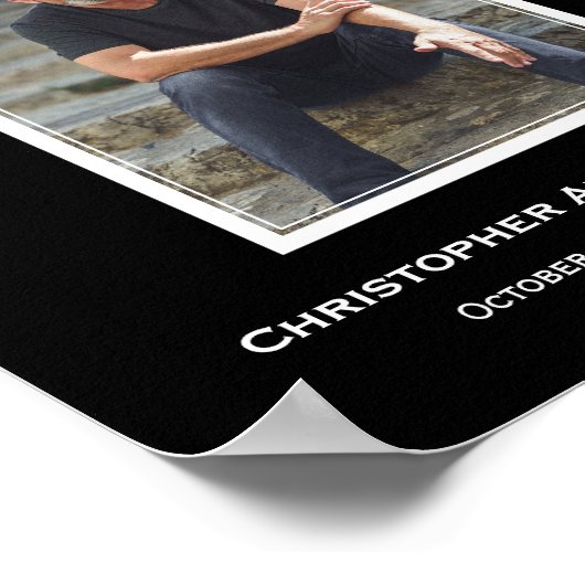 Eenvoudige begrafenisfoto Sympathy Memorial Poster (Hoek)