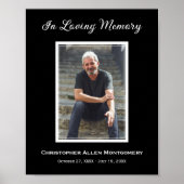 Eenvoudige begrafenisfoto Sympathy Memorial Poster (Voorkant)