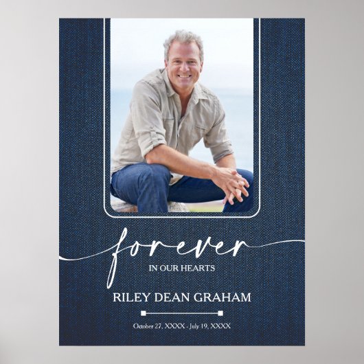 Eenvoudige begrafenisfoto Sympathy Memorial Poster (Voorkant)