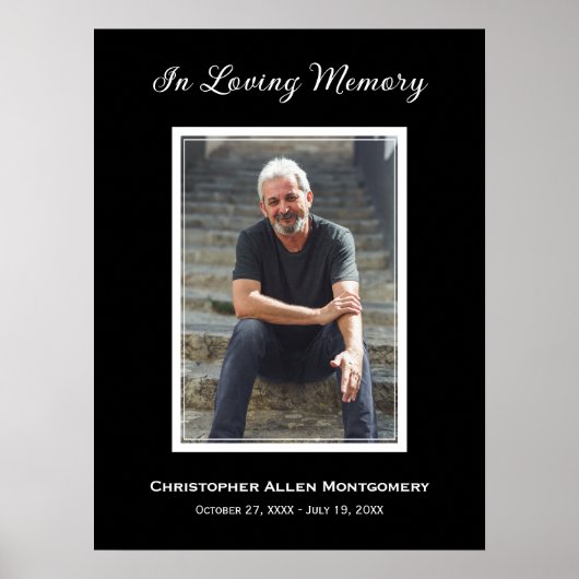 Eenvoudige begrafenisfoto Sympathy Memorial Poster (Voorkant)