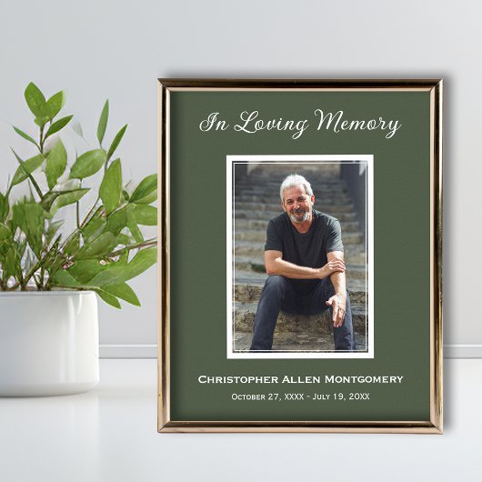 Eenvoudige begrafenisfoto Sympathy Memorial Poster