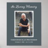 Eenvoudige begrafenisfoto Sympathy Memorial Poster (Voorkant)