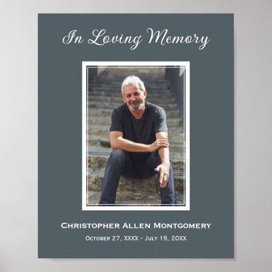 Eenvoudige begrafenisfoto Sympathy Memorial Poster (Voorkant)
