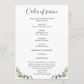 Eenvoudige begrafenisfoto van de orde van dienst programmakaart (Achterkant)