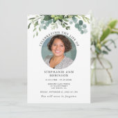 Eenvoudige begrafenisfoto van de orde van dienst programmakaart (Staand voorkant)