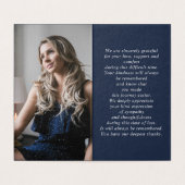 Eenvoudige begrafenisfotomap Blue Prayer Kaart (Binnenkant ongevouwen)