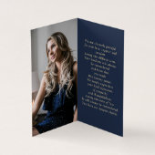 Eenvoudige begrafenisfotomap Gold Blue Prayer Kaar Kaart (Binnen)