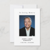 Eenvoudige begrafenisfotosympathie Memorial Prayer (Voorkant)